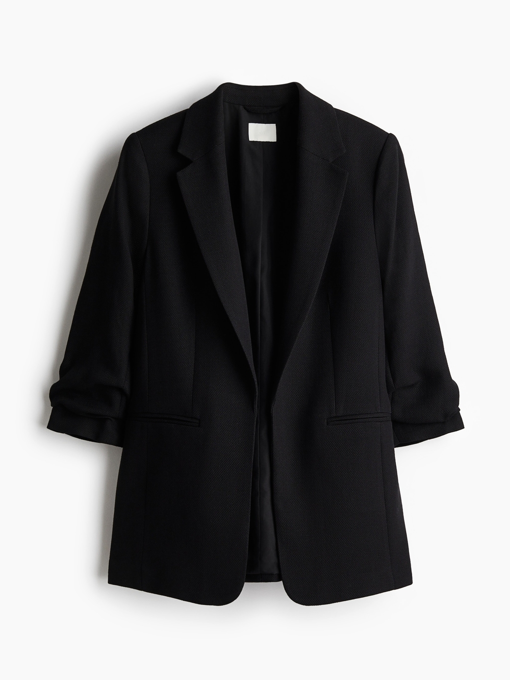 H&M Black Longline Blazer with Rolled Sleeves